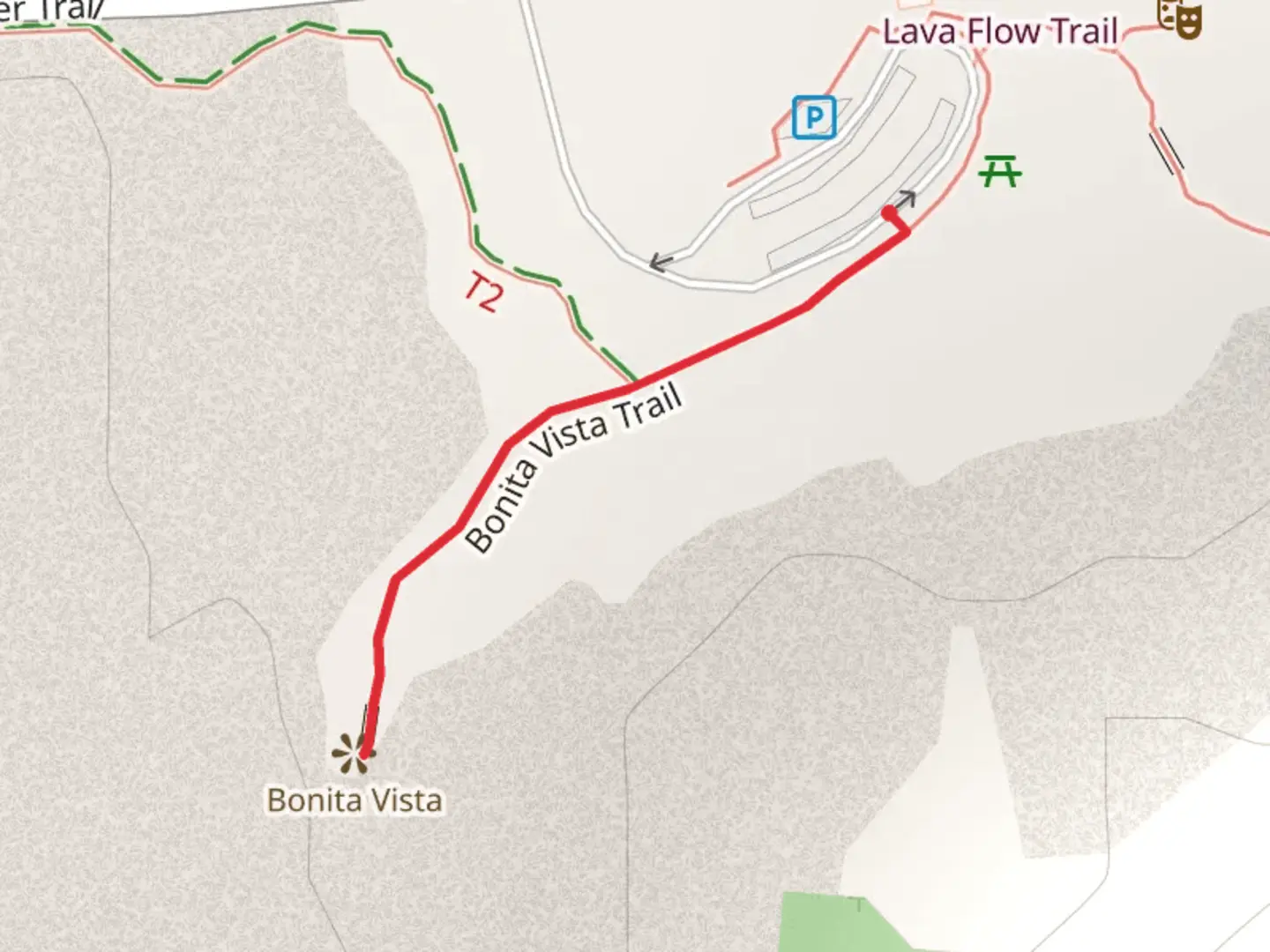An image depicting the trail Lava Flow Trail and its surrounding area.