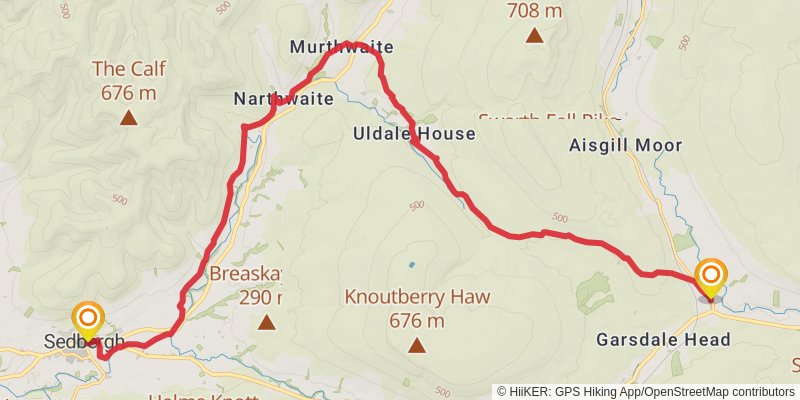 A Pennine Journey stage 18 Map