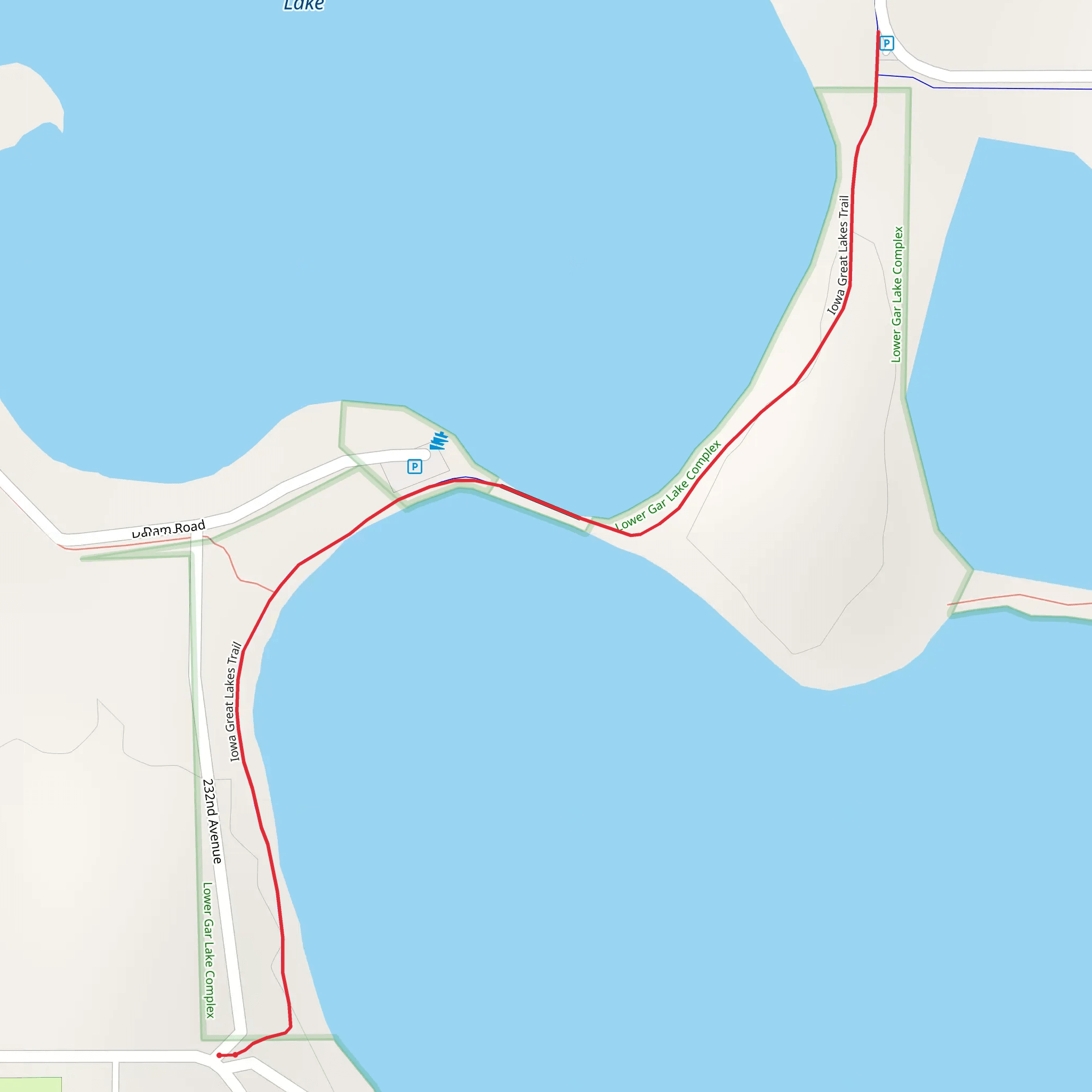 Iowa Great Lakes Trail mobile static map