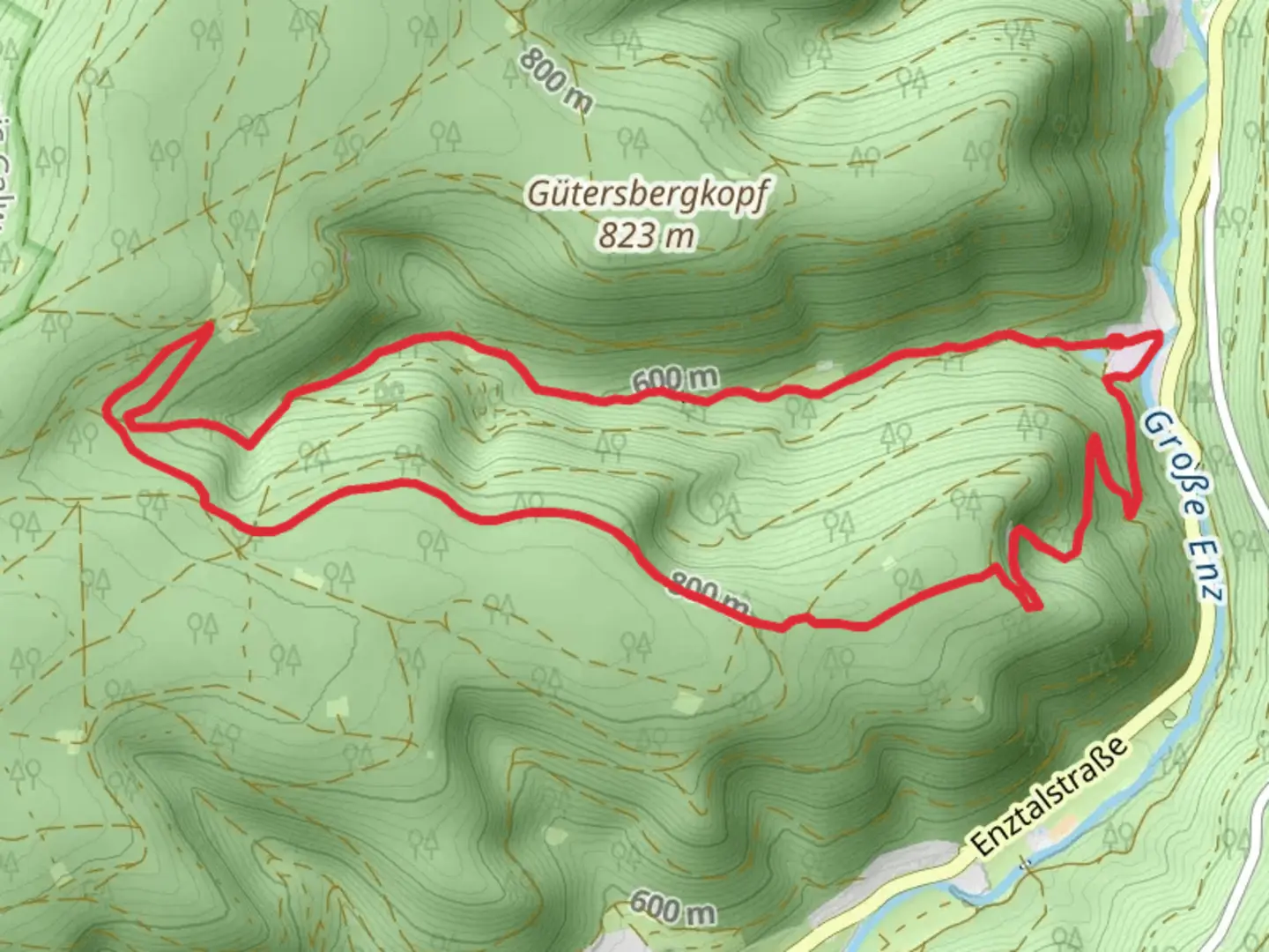 An image depicting the trail Sulzkar and Grunhutte Loop and its surrounding area.