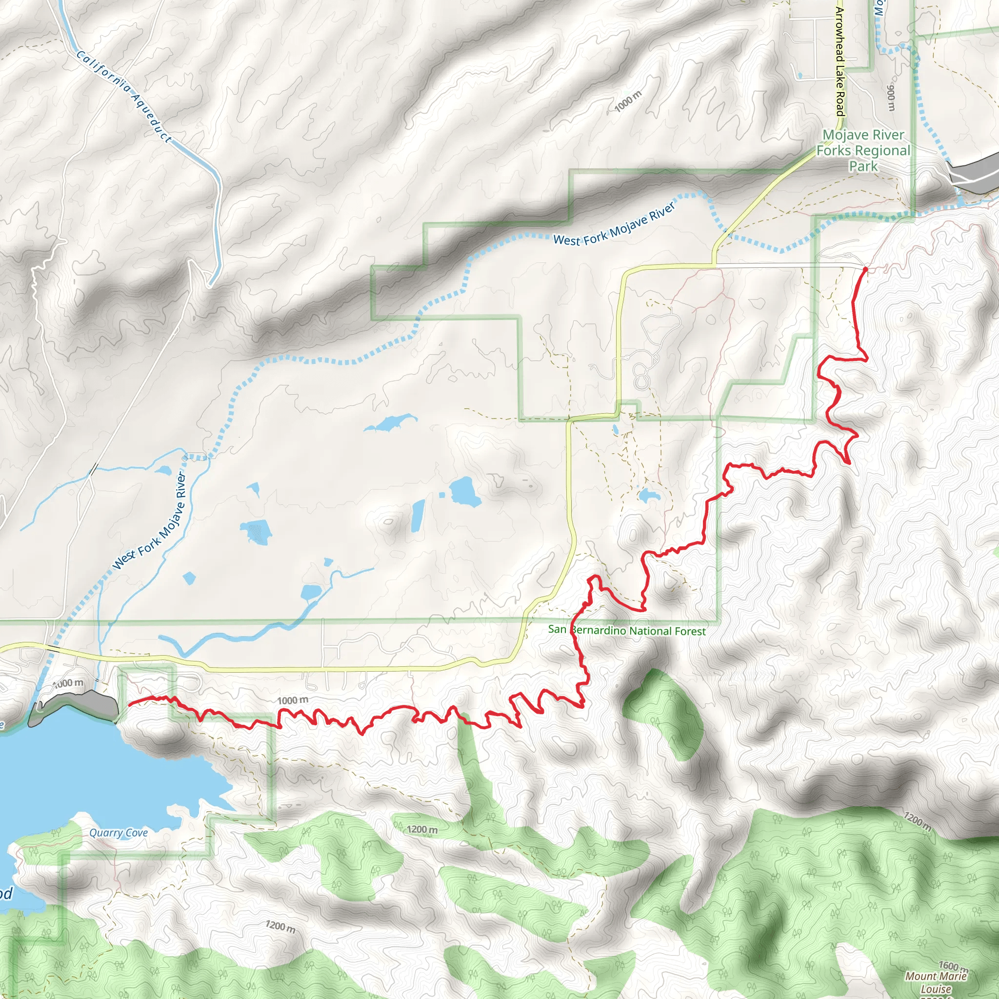 Silverwood Lake via PCT mobile static map