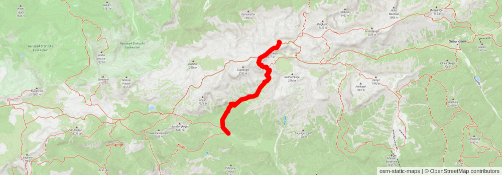 Kurzvariante BergZeitReise Bruck an der Mur - Turnau - Hochschwab stage 6 Map