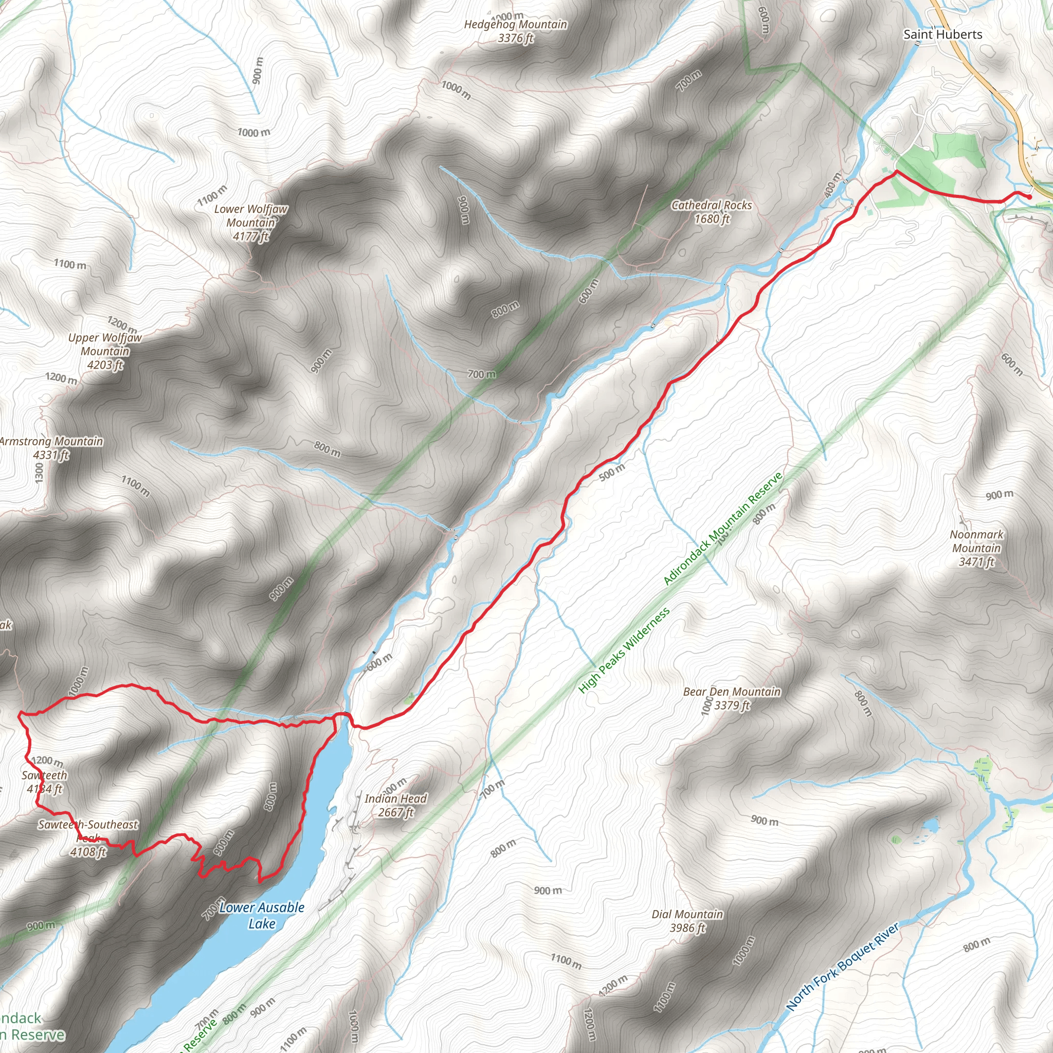 Sawteeth-Southeast Peak Loop Trail mobile static map