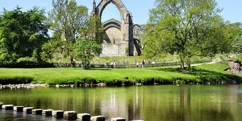 An image depicting the trail Beamsley Beacon and Bolton Abbey from Addingham and its surrounding area.