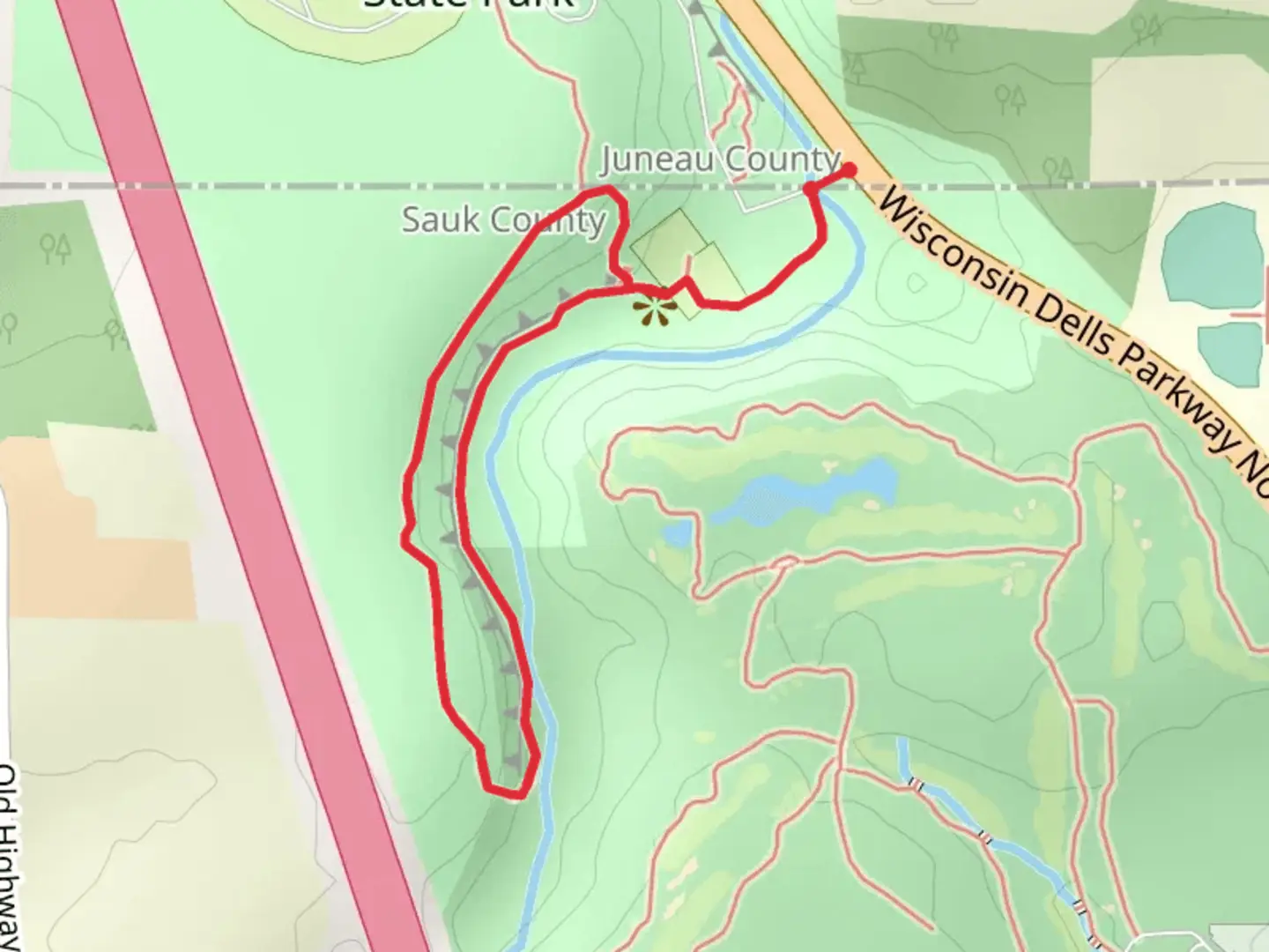 An image depicting the trail Loop Walk from IAN lg-r and its surrounding area.