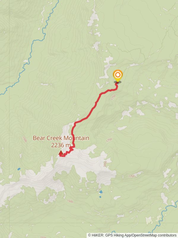 Bear Creek Mountain Trail mobile static map