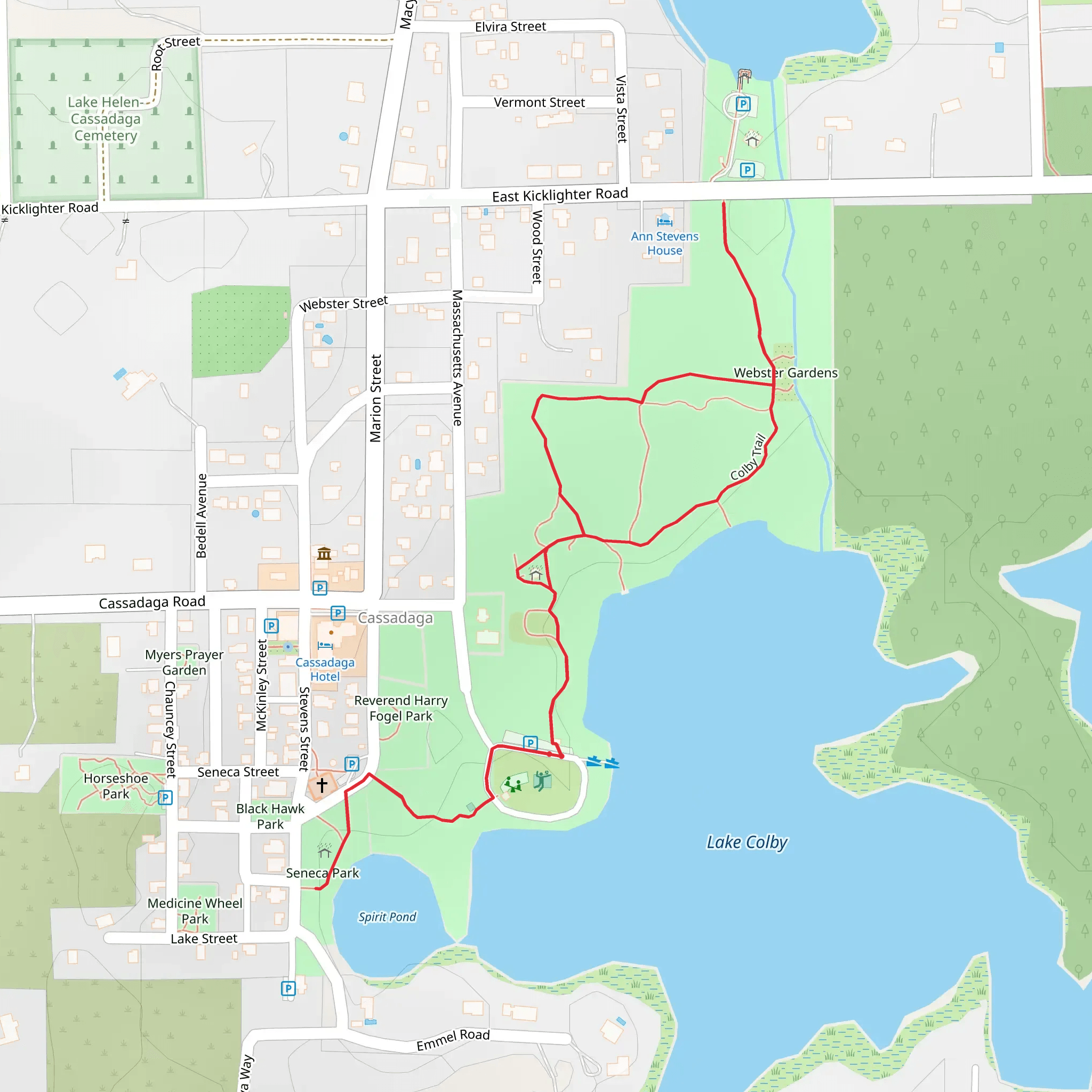 Seneca Park, Colby Trail and Webster Gardens mobile static map