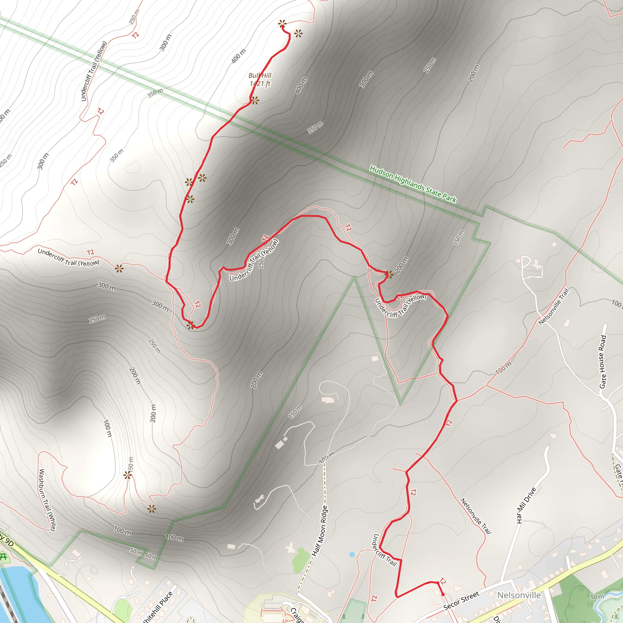 Mt Taurus via Undercliff Trail mobile static map