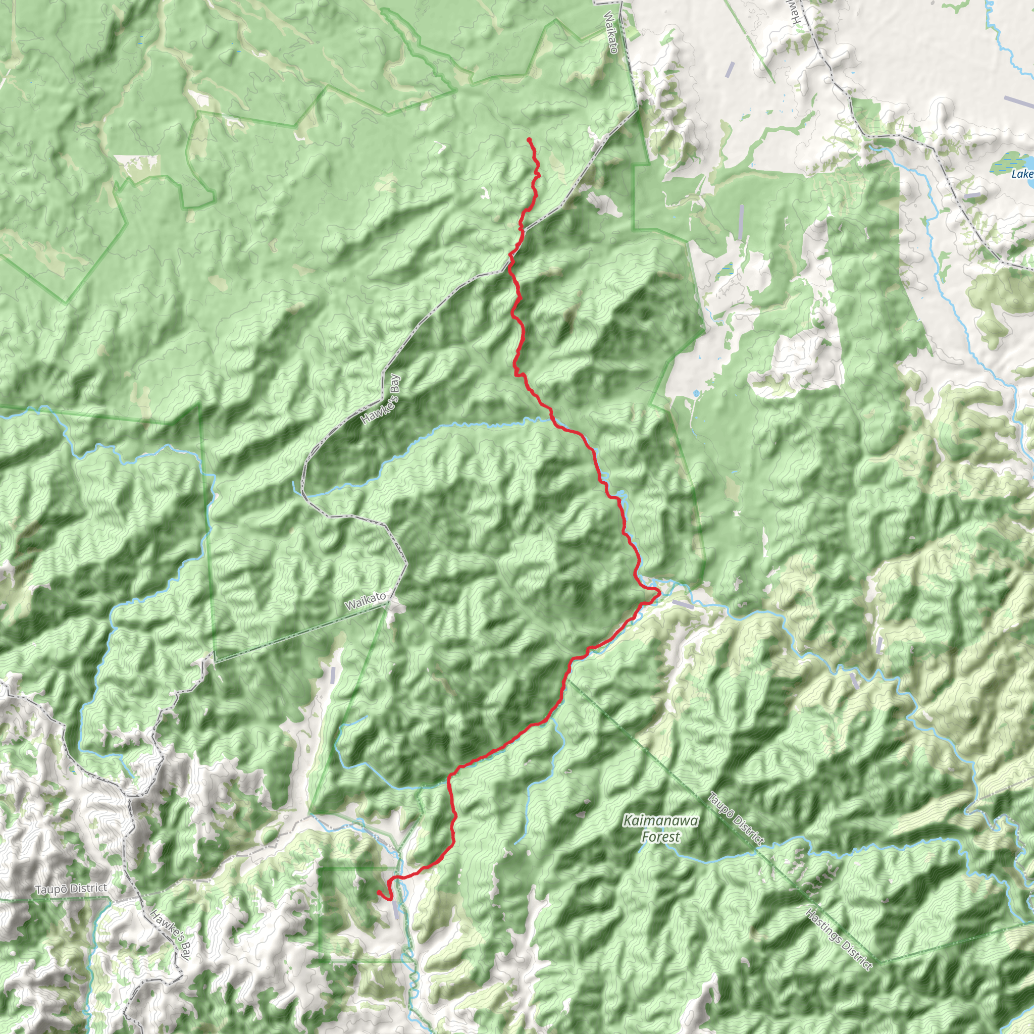 Clements Mill Road to Boyd Hut via Oamaru Hut mobile static map