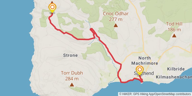 Kintyre Way stage 8 Map