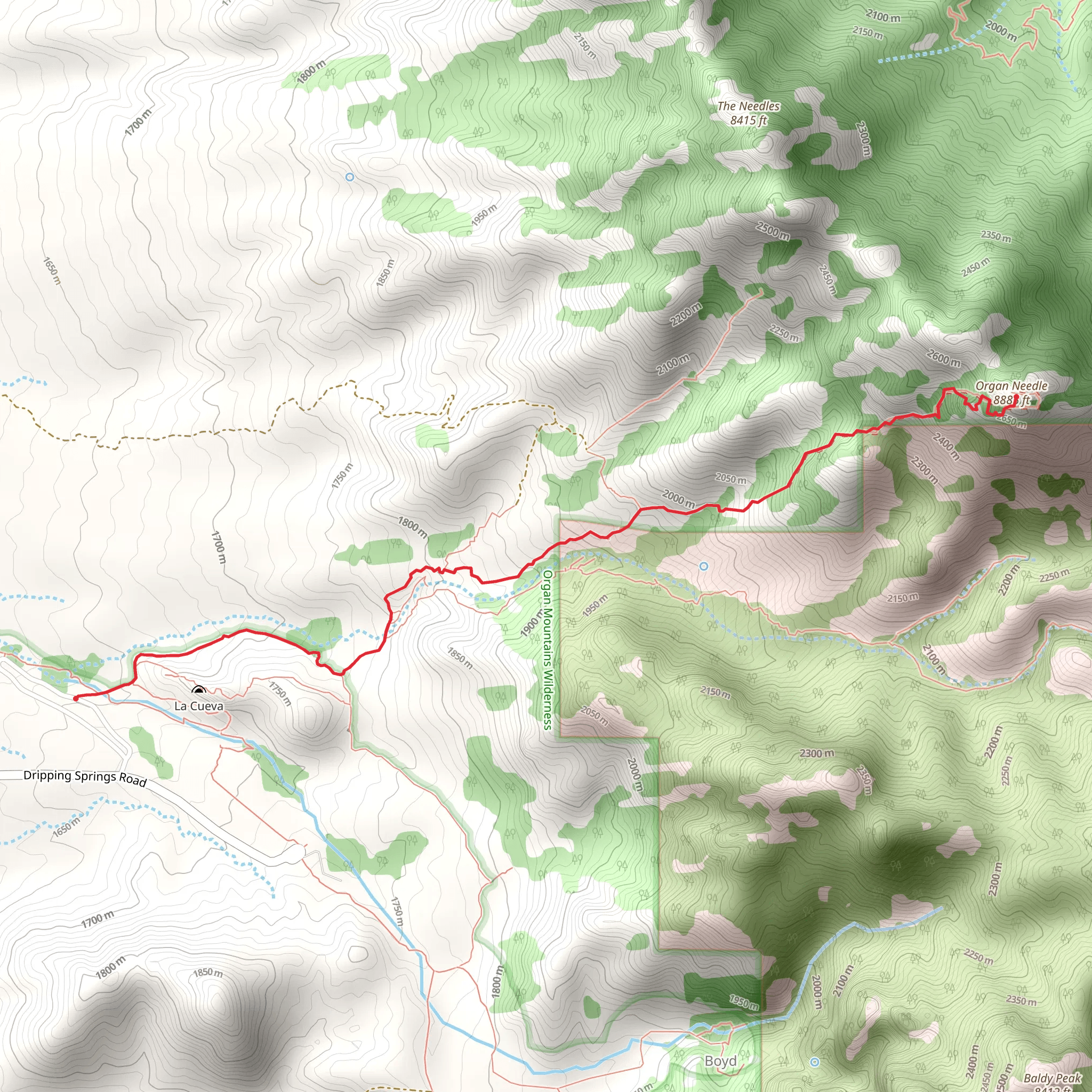 Organ Needle Trail mobile static map