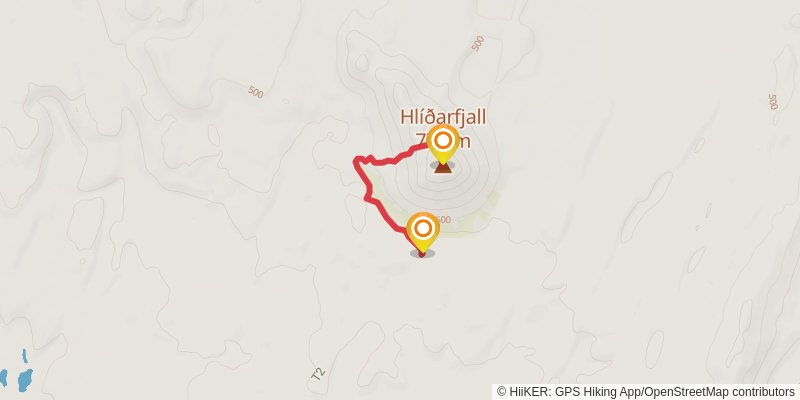 The Myvatn Trail spur 1 Map