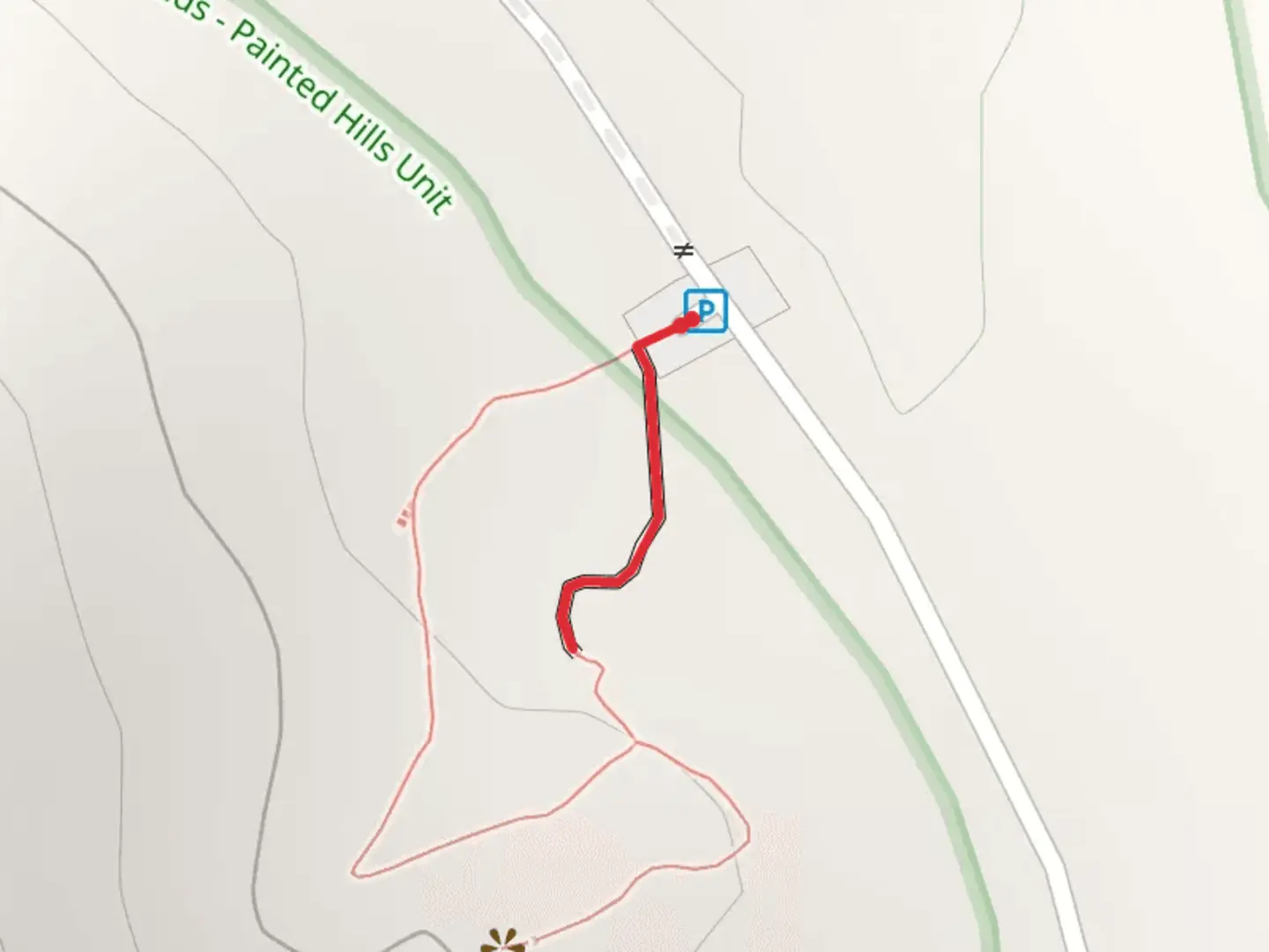 An image depicting the trail Painted Cove Trail - Short and its surrounding area.