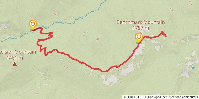 West Cady Ridge Trail stage 2 Map