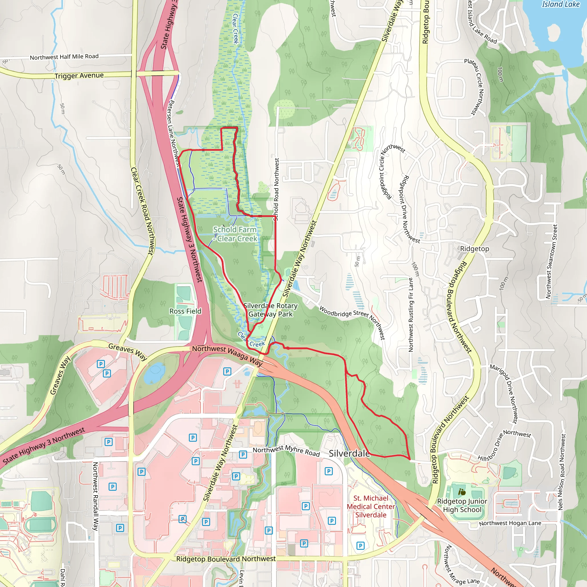 Clear Creek Loop Trail mobile static map