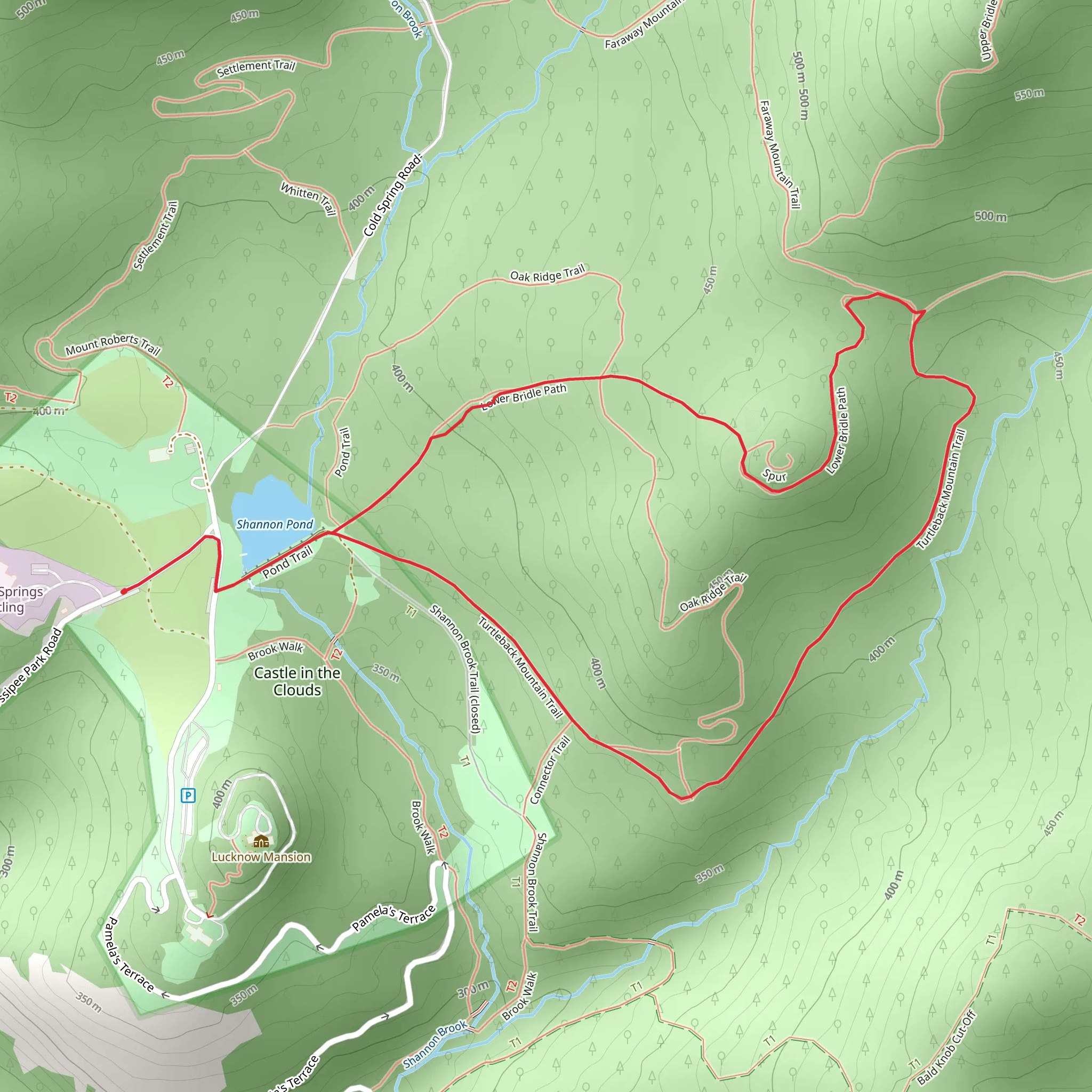Bridle Path and Turtleback Mountain Trail Loop mobile static map