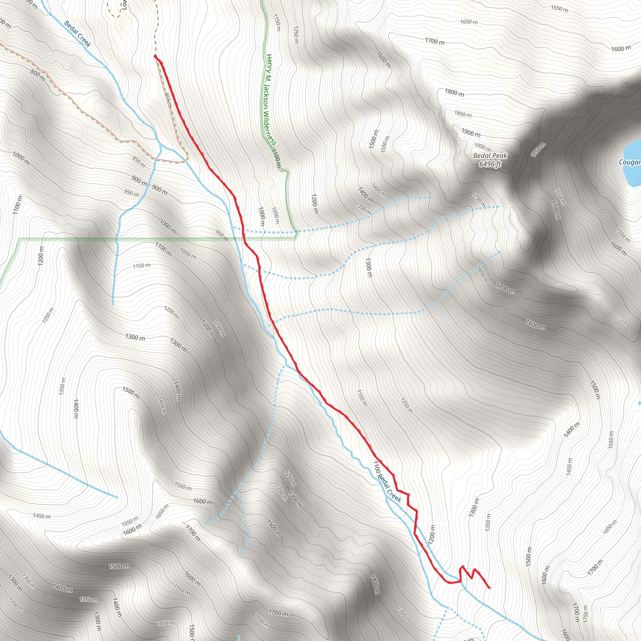 Bedal Creek Trail mobile static map