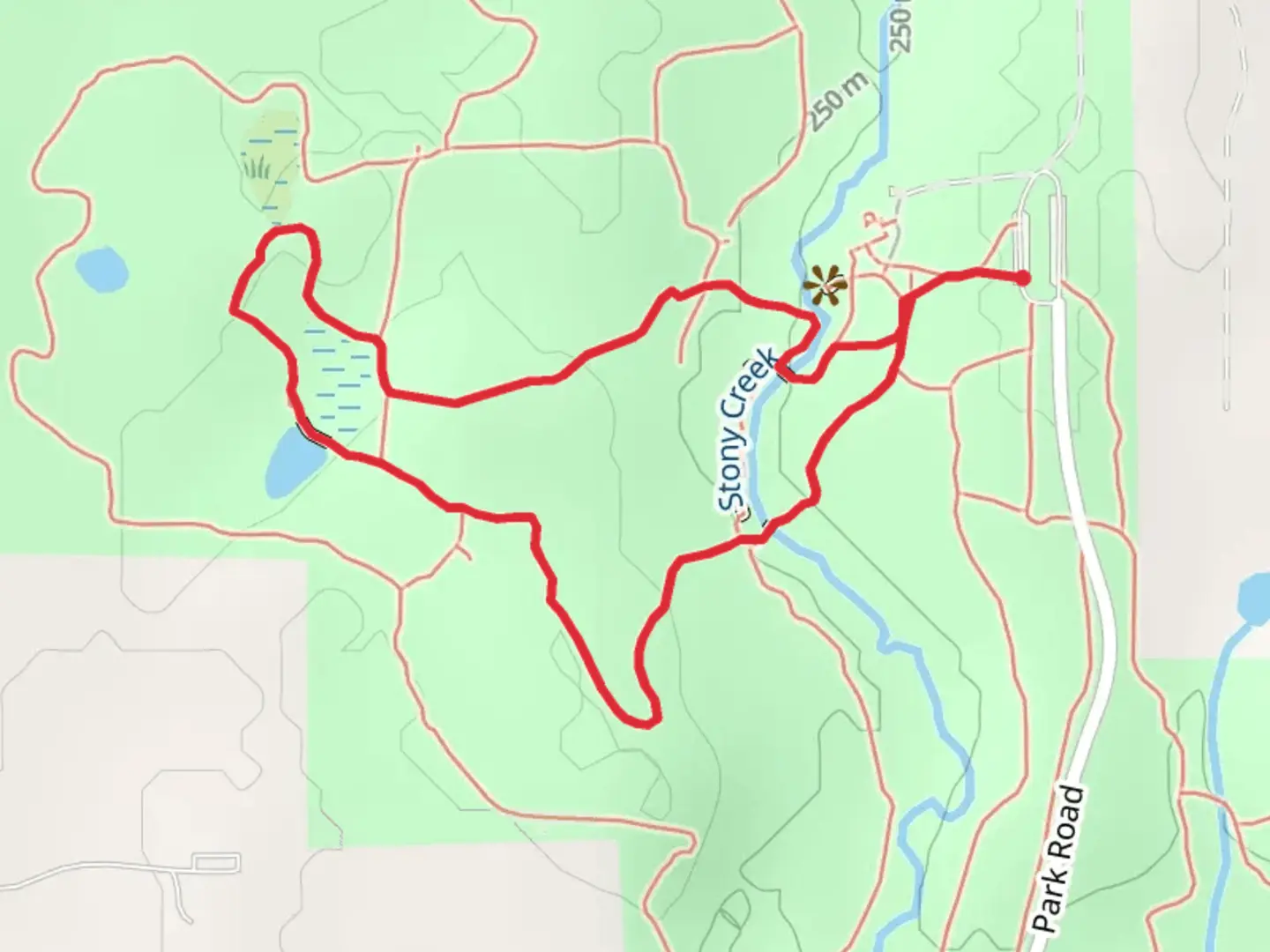 An image depicting the trail Landscape Trail and Reflection-Lanscape Loop Trail and its surrounding area.