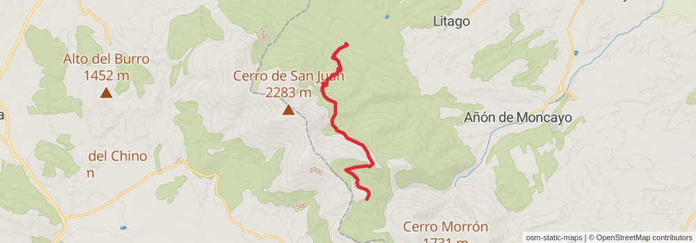 GR 90 Sendero Ibérico Zaragozano stage 2 Map