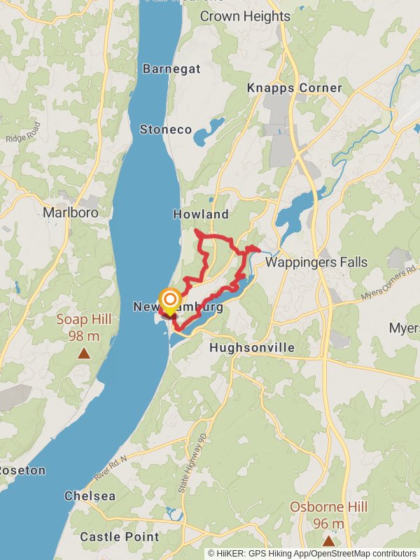 Wappinger Creek and Bowdoin Park Loop from New Hamburg mobile static map