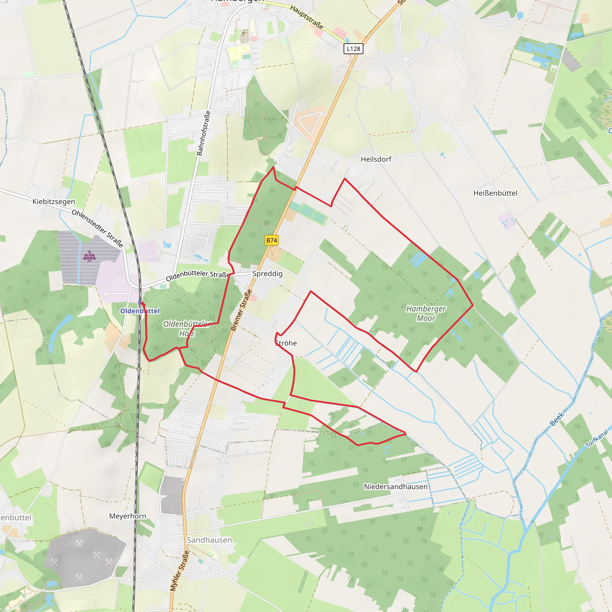 Oldenbütteler Holz, Hamberger Moor Loop - Oldenbüttel mobile static map