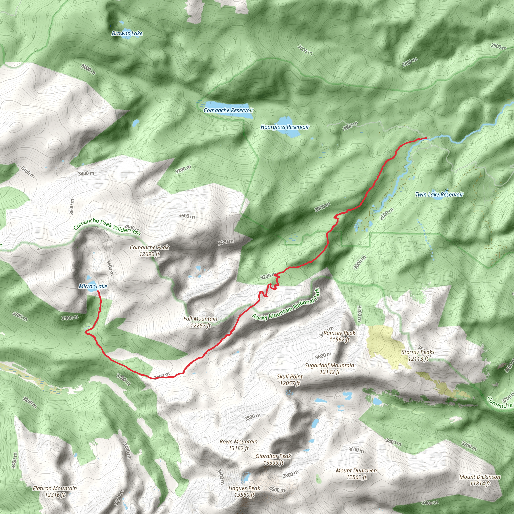 Mirror Lake via Emmaline Lake Trail mobile static map