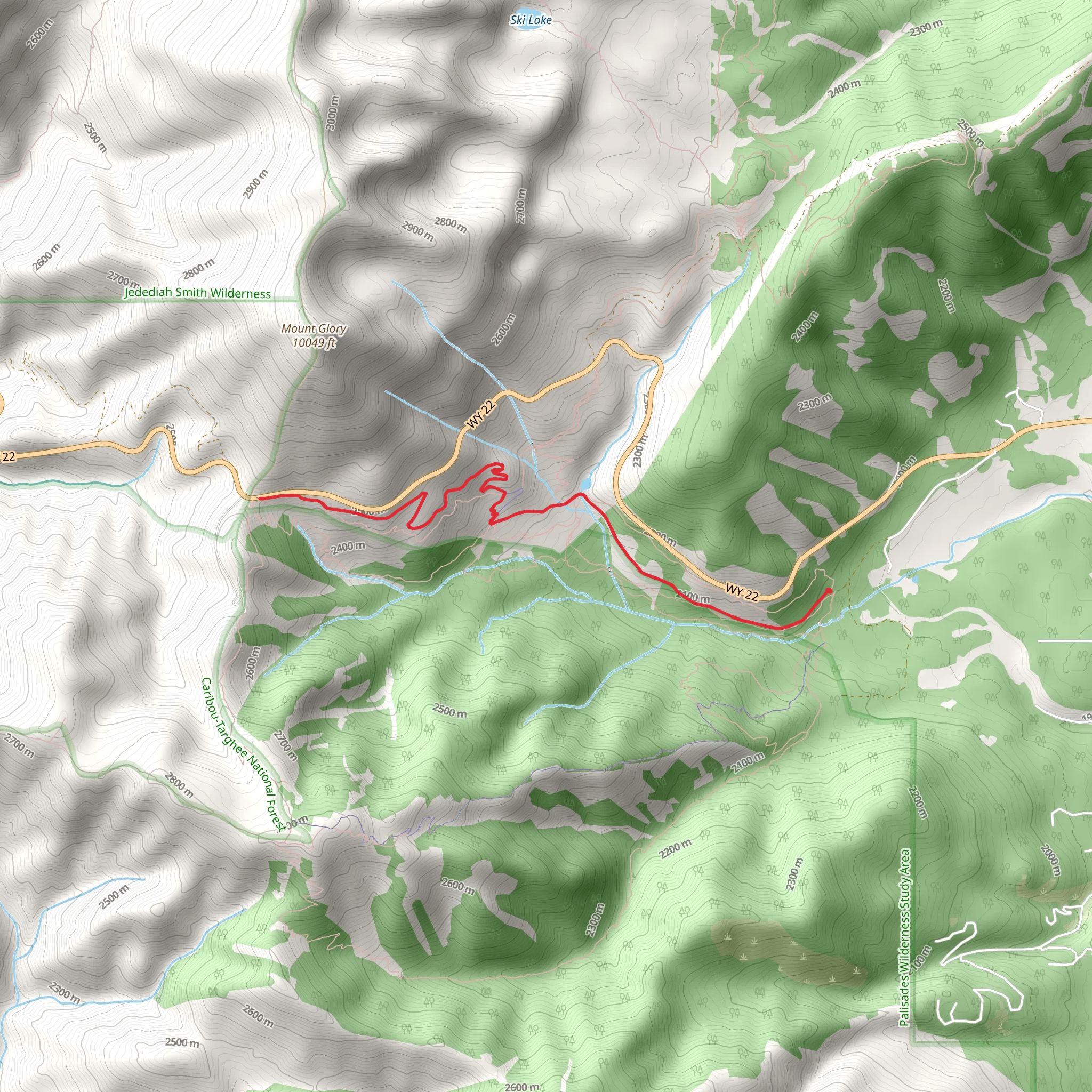 Old Pass Road Out and Back mobile static map