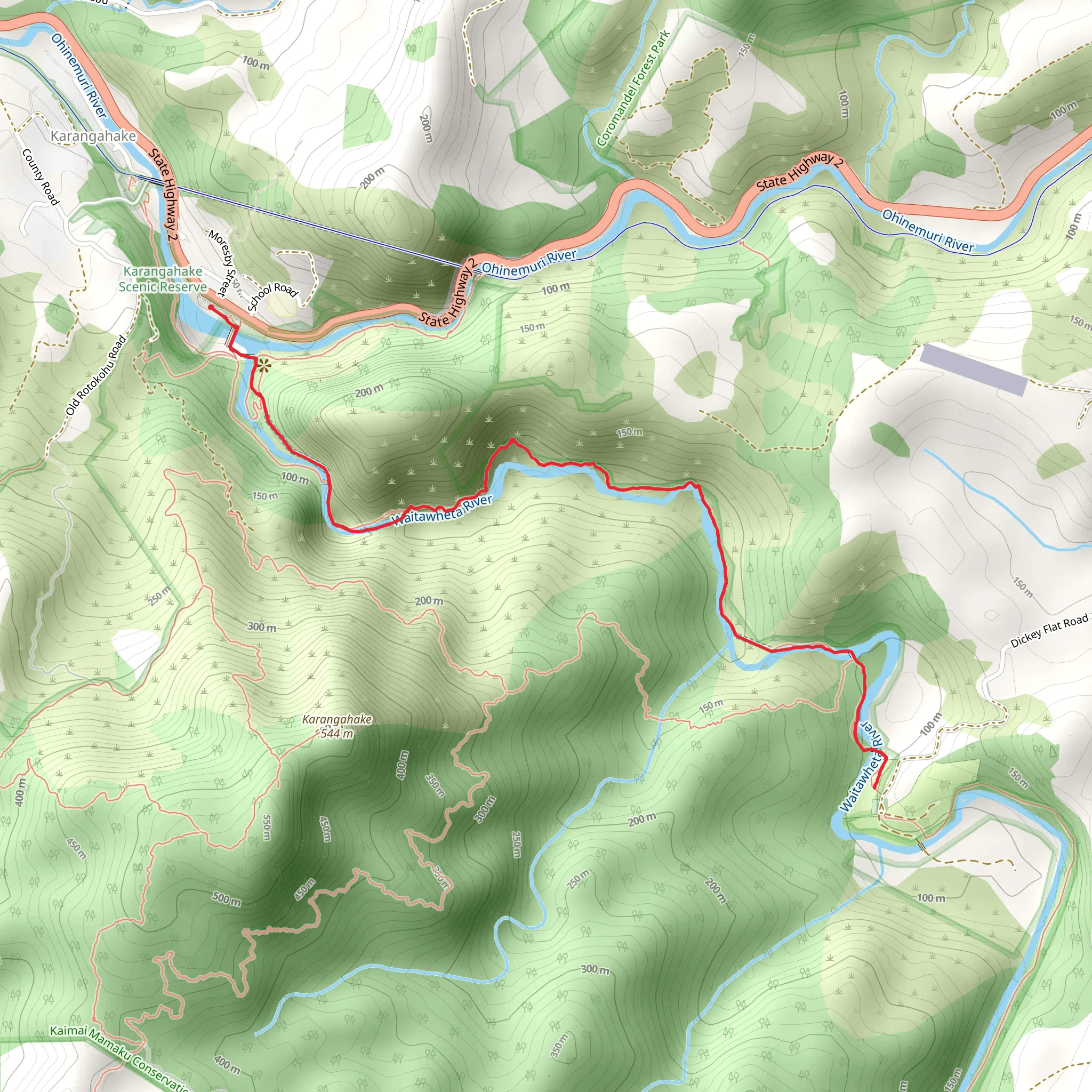 Crown Track to Dickey's Flat mobile static map