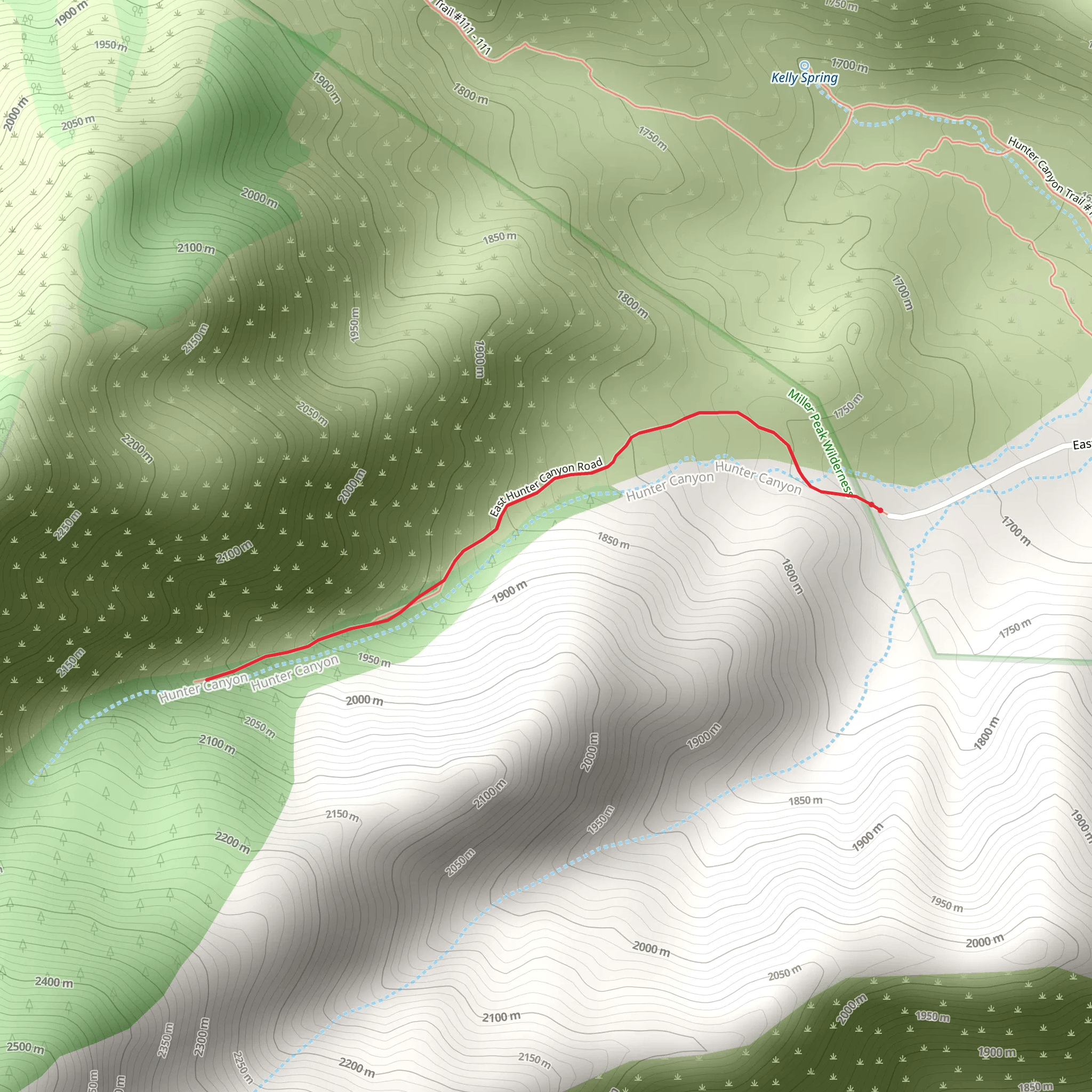 Hunter Spring Trail mobile static map