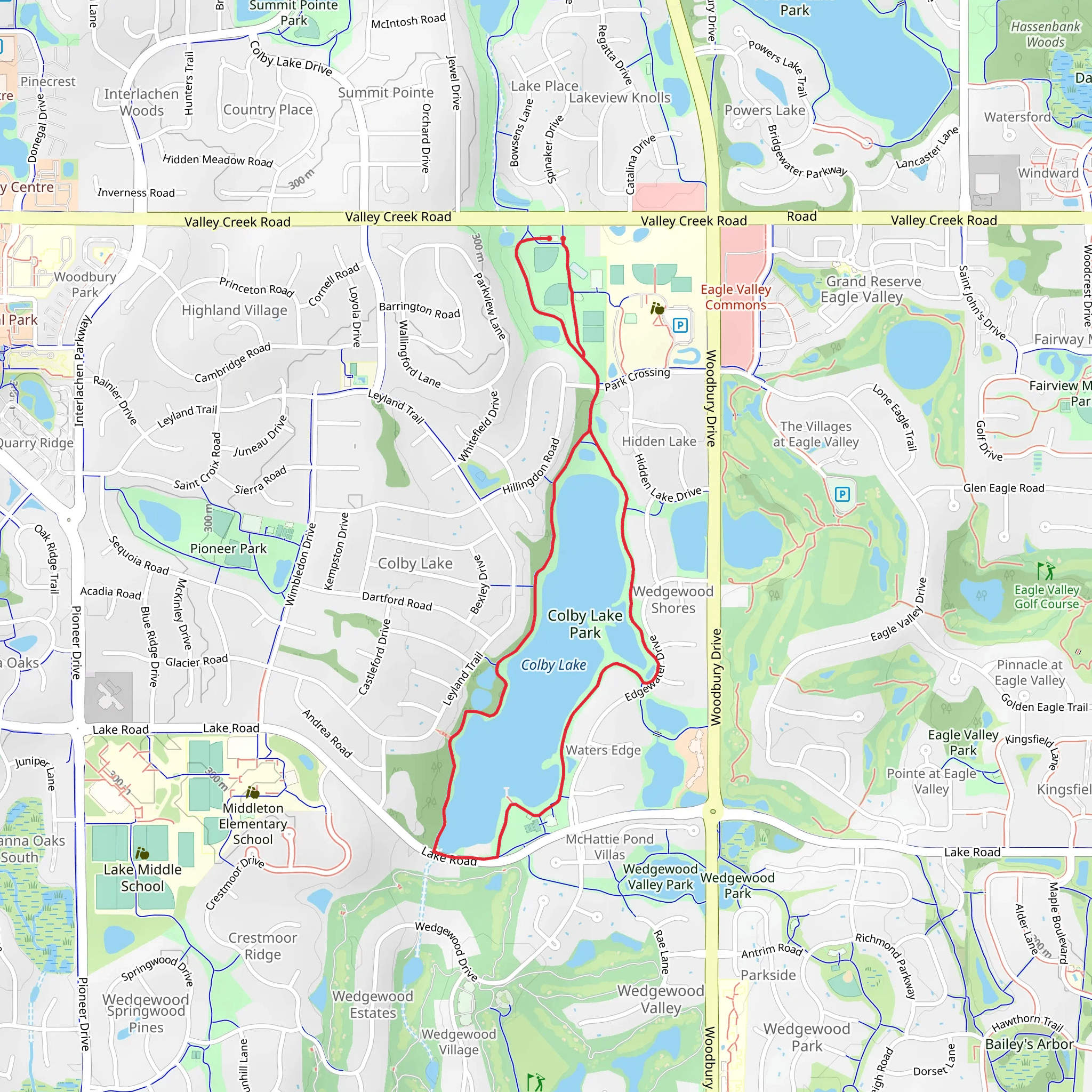 Colby Lake Park Loop mobile static map