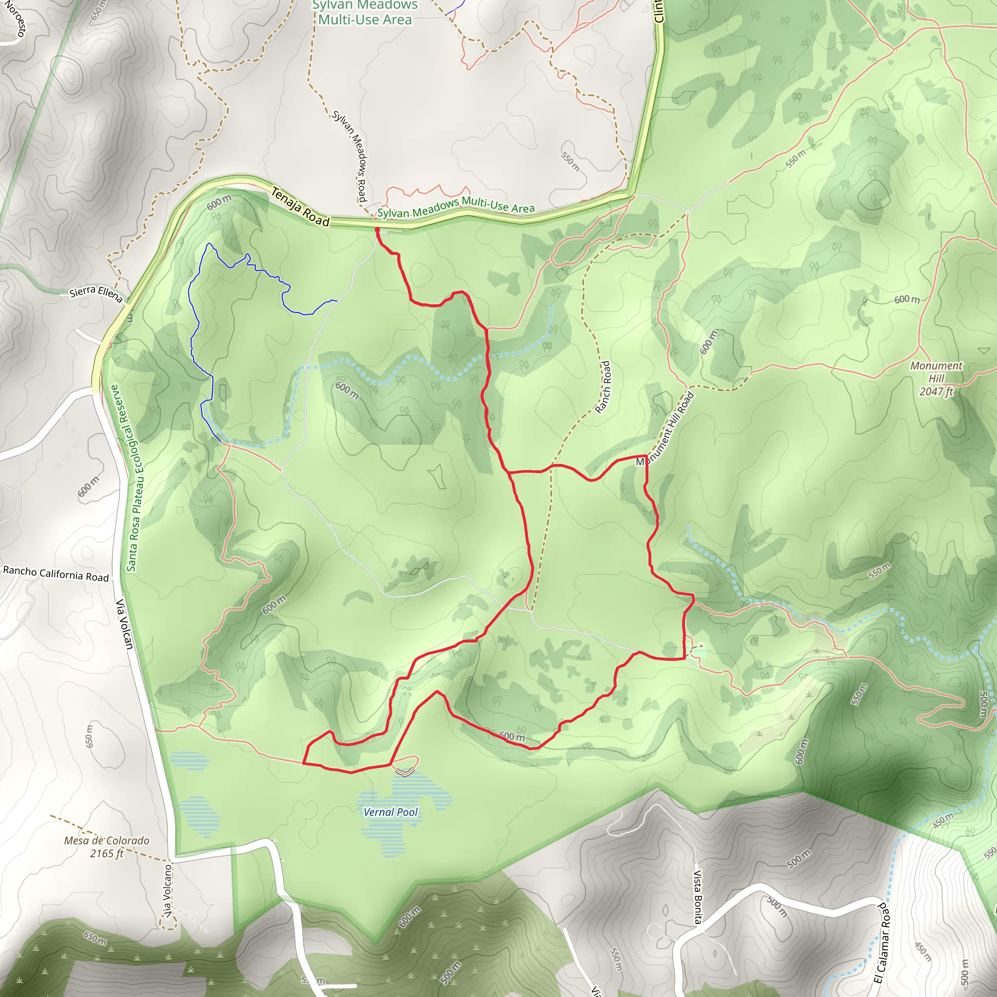 Vernal Pool - Rancho Santa Rosa Historic Area Loop mobile static map