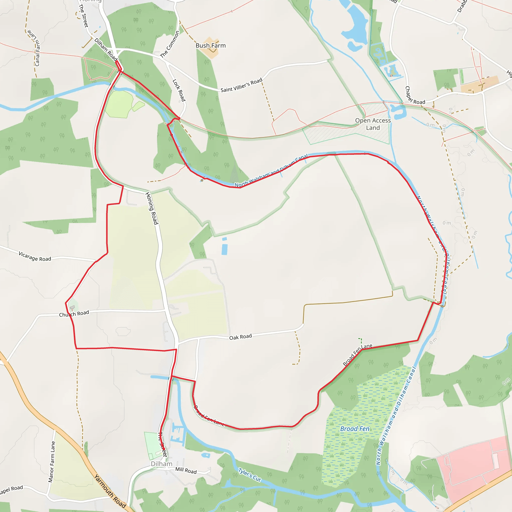 North Walsham and Dilham Canal Loop mobile static map