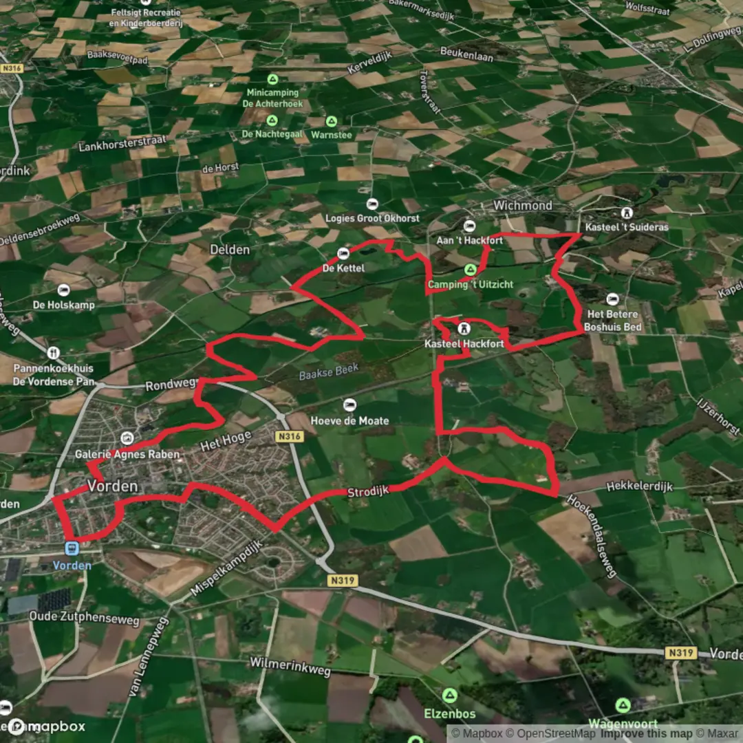 An image depicting the trail Hackfortse Enk Loop Route and its surrounding area.