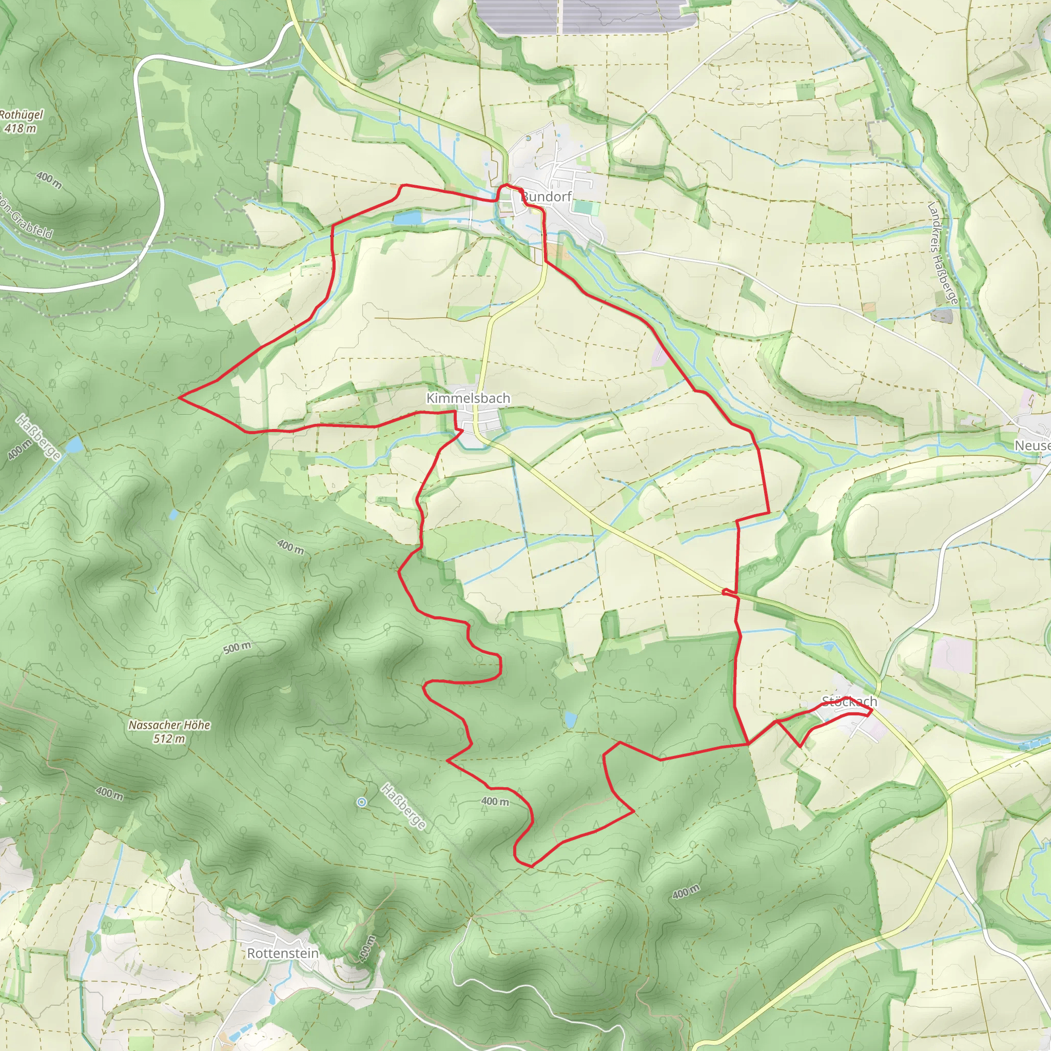 Bundorf and Stockach Loop via Kimmelsbach mobile static map
