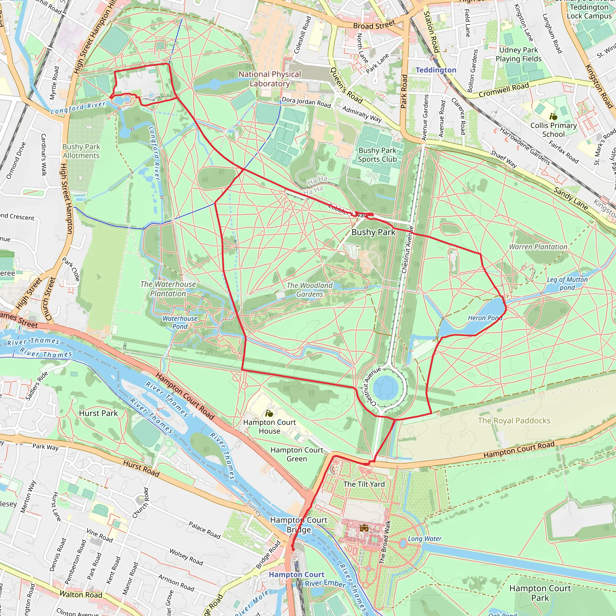 Bushy Park Loop mobile static map