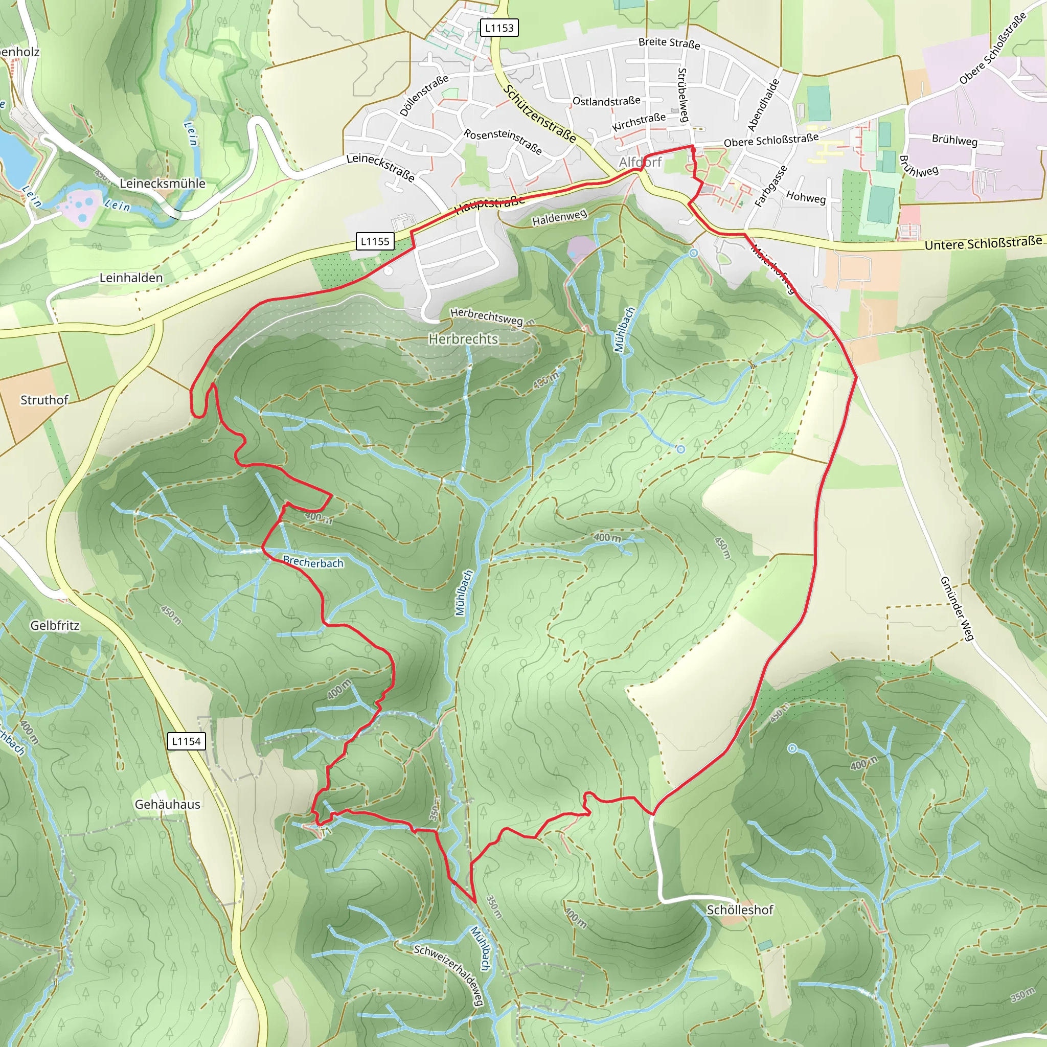 Hasen Rundweg Loop mobile static map