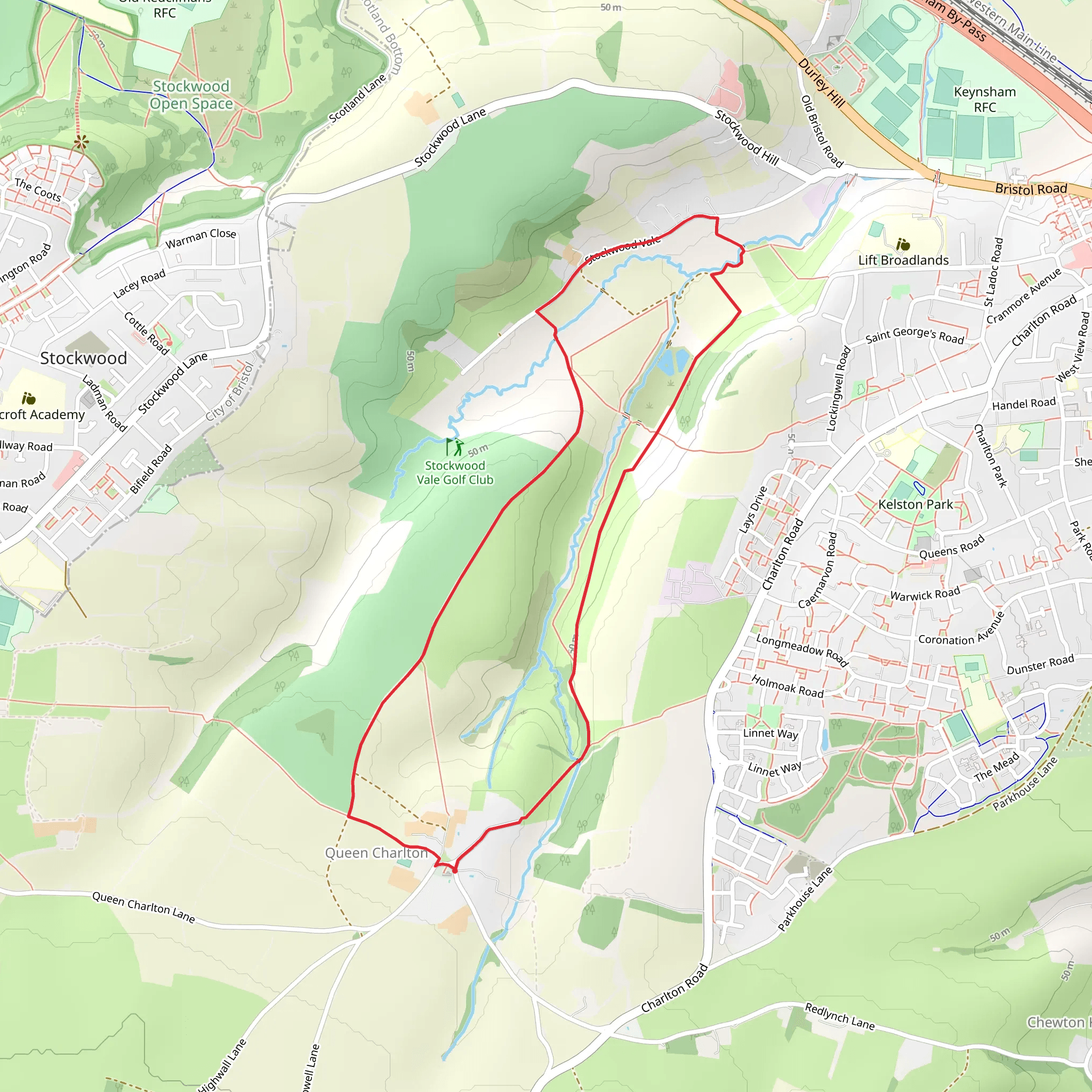 Queen Charlton Loop mobile static map