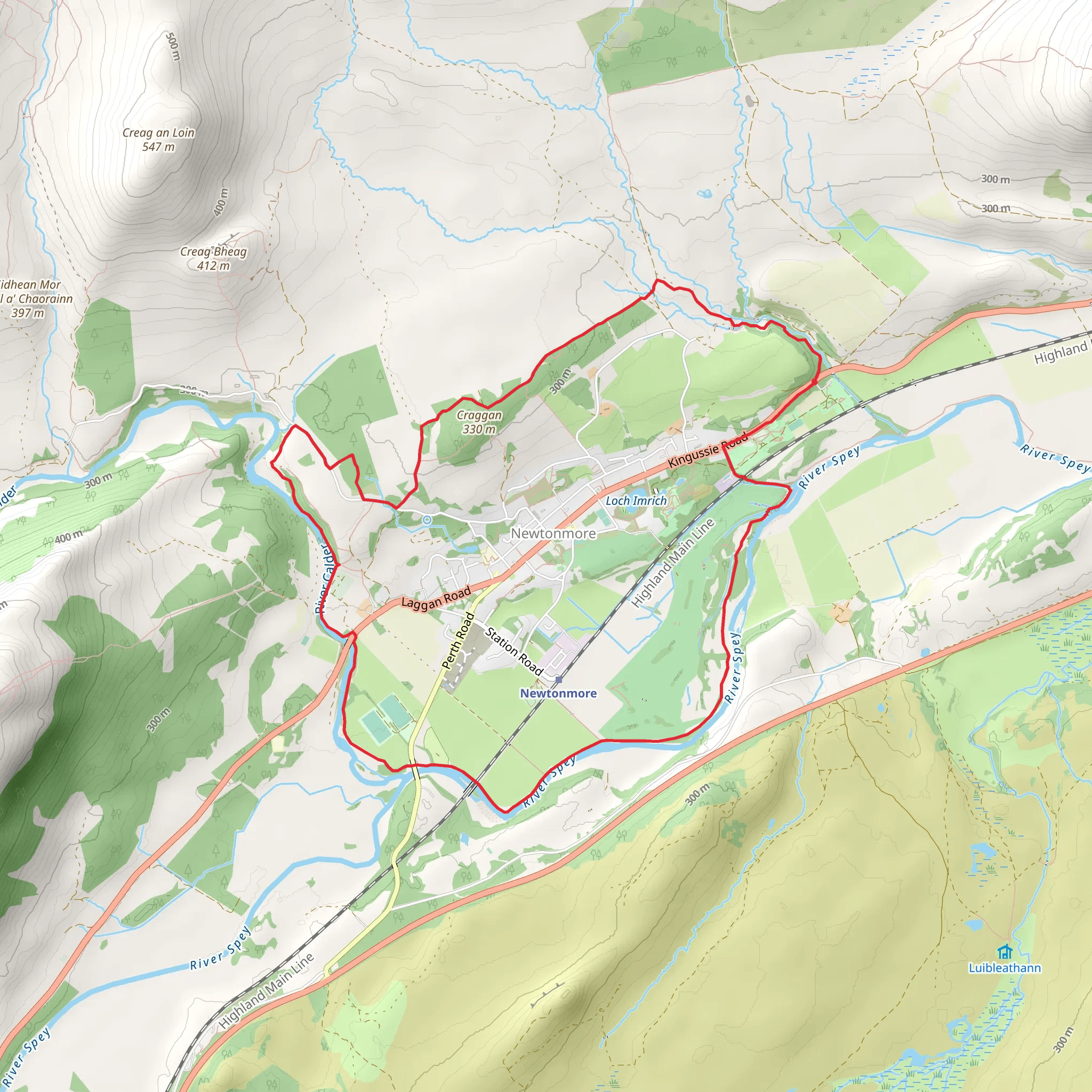 Newtonmore Path - The Wildcat Trail mobile static map