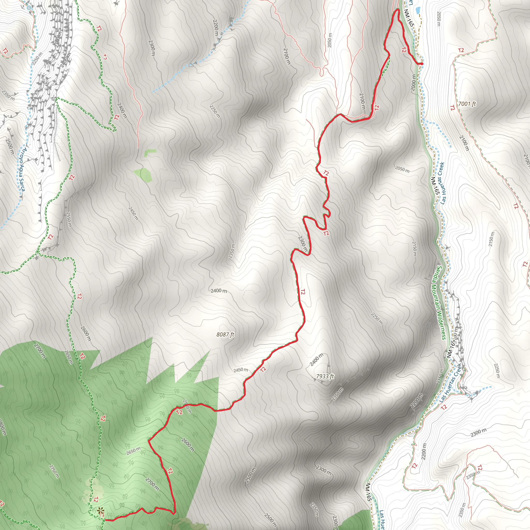 Osha Spring Trail mobile static map
