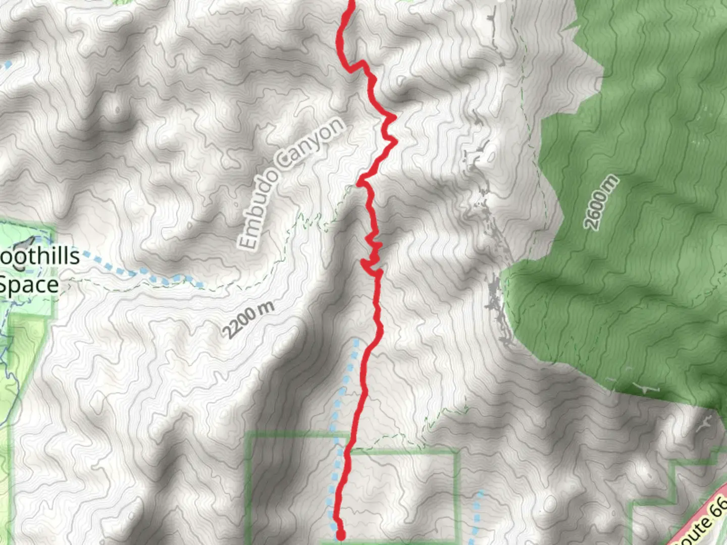 An image depicting the trail Three Gun Spring Trail and its surrounding area.