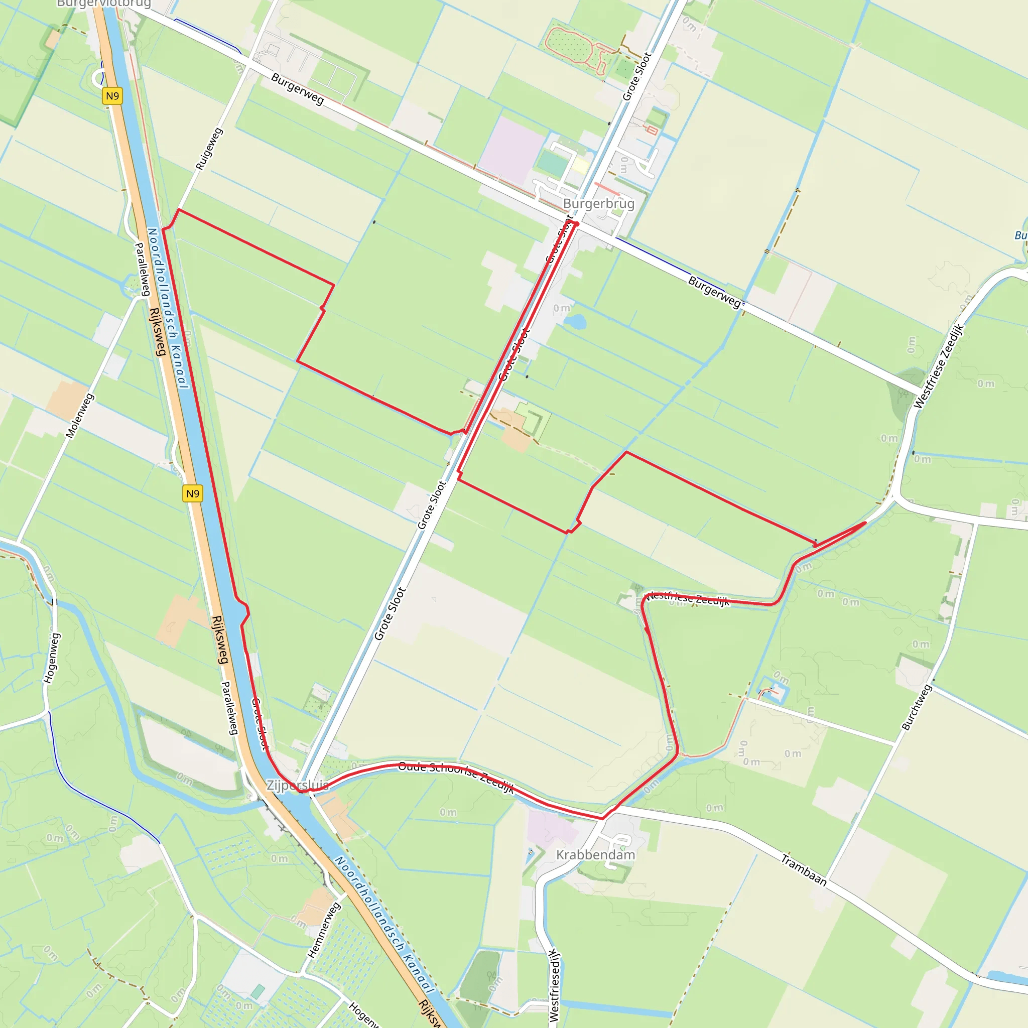 Burgerbrug Blauw Loop mobile static map