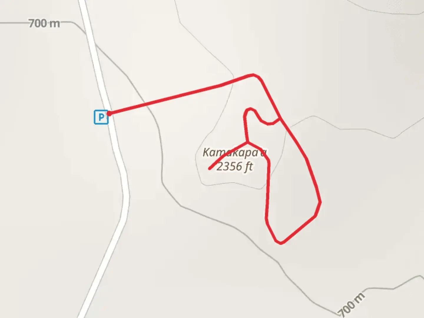 An image depicting the trail Kamakapa'a Loop and its surrounding area.