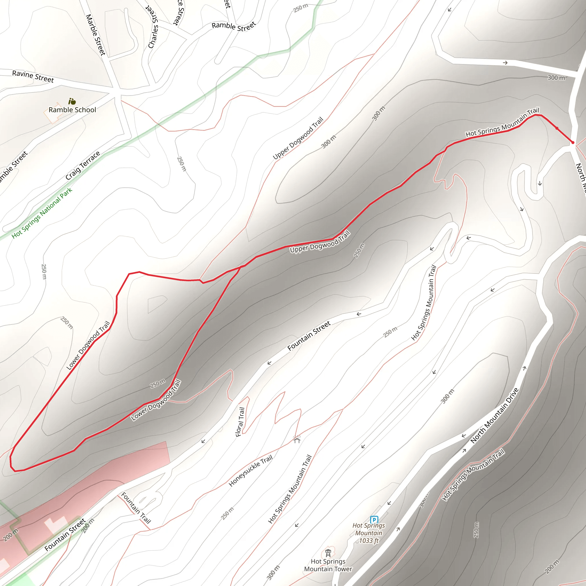 Lower Dogwood Trail via Upper Dogwood Trail mobile static map