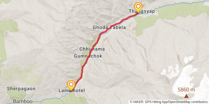 Langtang Trek stage 2 Map