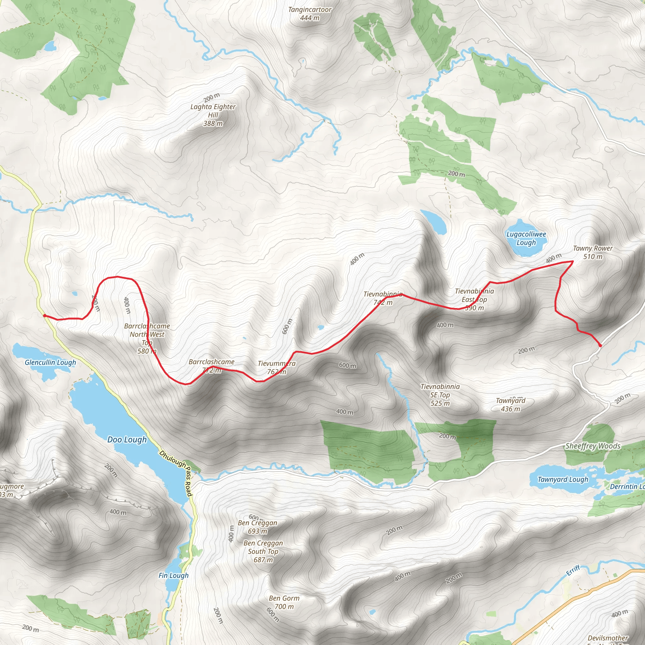 Barrclashame and the Sheeffry Hills mobile static map