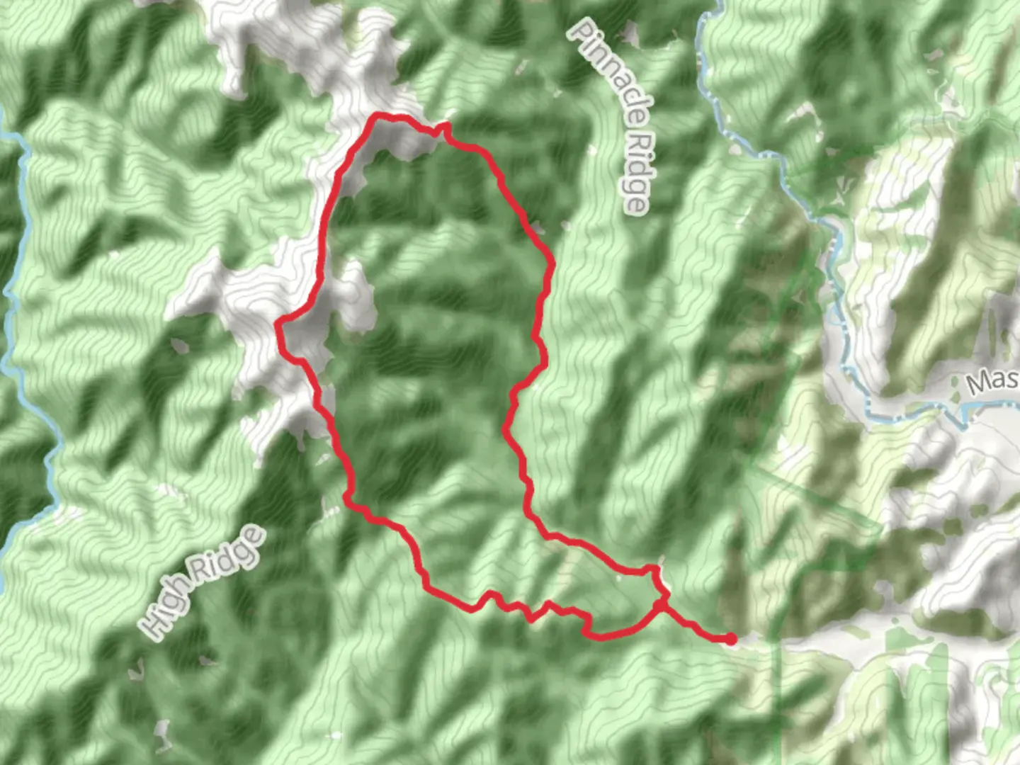 An image depicting the trail Holdsworth-Jumbo Circuit and its surrounding area.