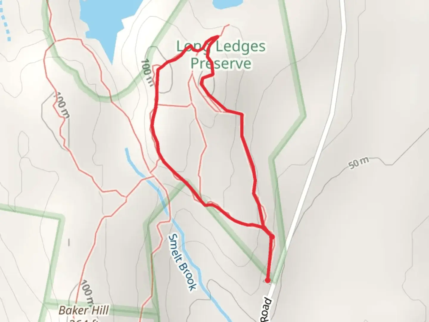 An image depicting the trail Punkinville Road Loop and its surrounding area.
