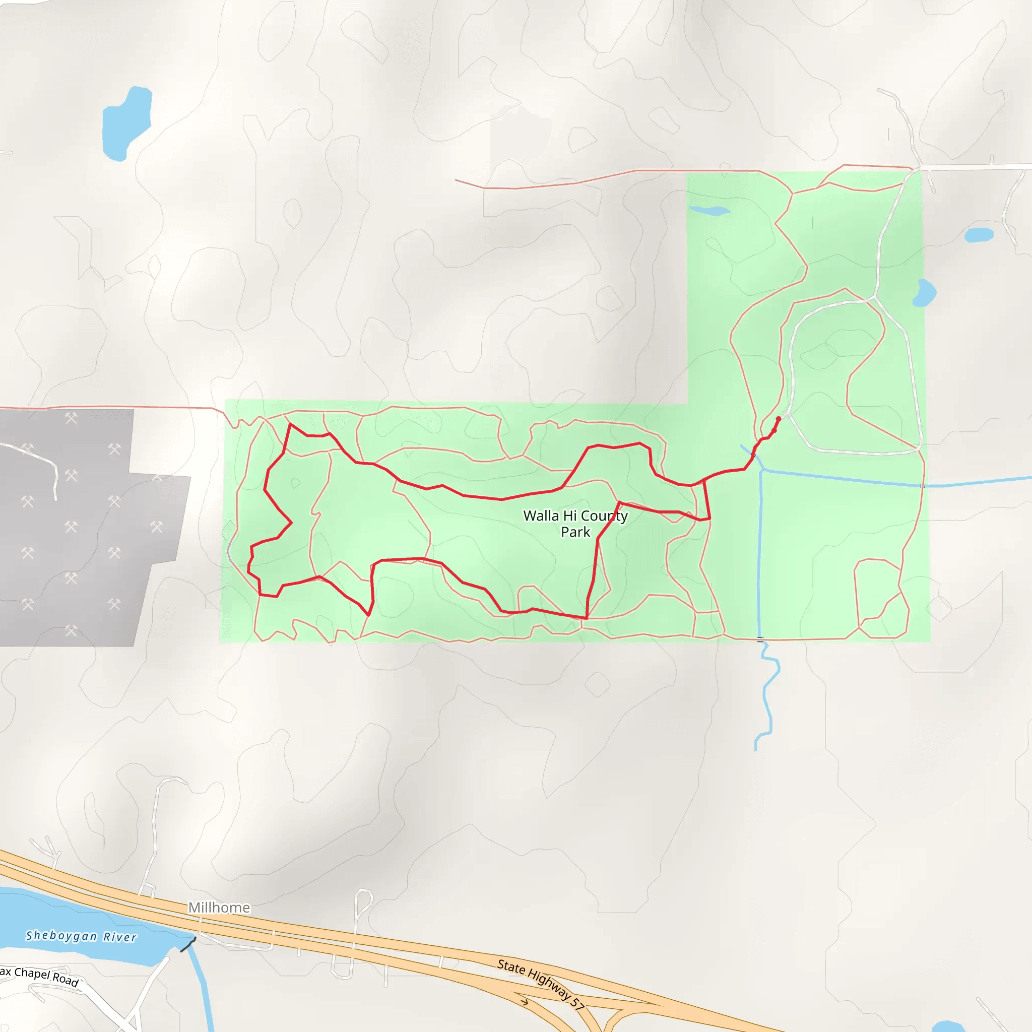 Walla Hi County Park Loop - Short mobile static map