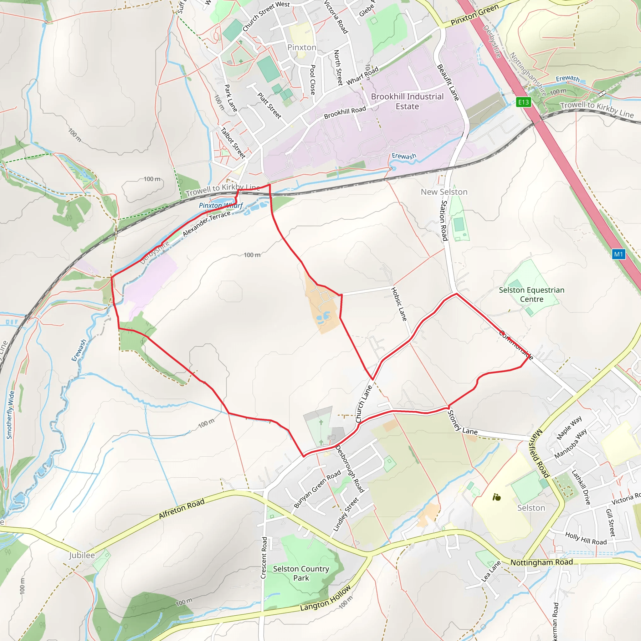Pinxton Wharf Loop mobile static map