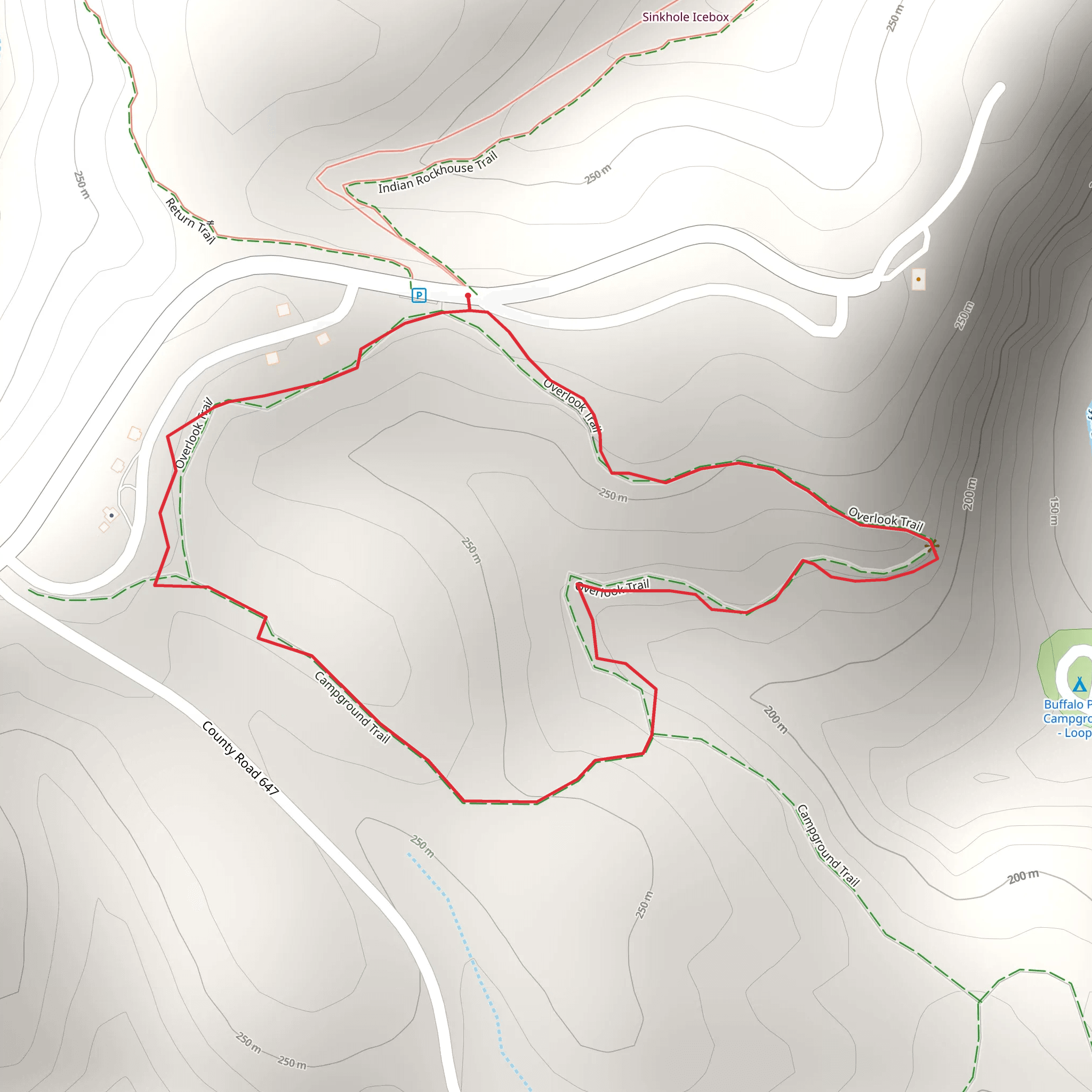 Overlook and Campground Loop Trail mobile static map